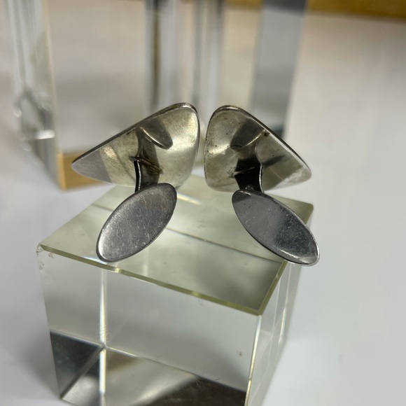 DANISH STERLING Godtfred B.Brøchner 830 Silver Vintage Articulated Modernist - Picture 9 of 11